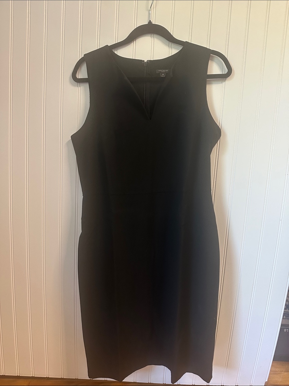 Ann Taylor Black Sleeveless V-Notch Sheath Dress